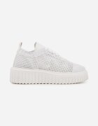 vices Sneakers Albi cu platformă cu parte superioară ajurată Lumerise