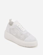 vices Sneakers Albi cu platformă cu parte superioară ajurată Lumerise