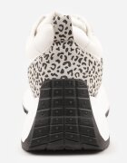 vices Sneakers Albi cu platformă decorate cu aplicație și imprimeu leopard Selothiel