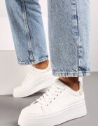 vices Sneakers Basic Alb-Bej cu platformă Tiaeliana