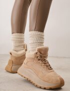 vices Sneakers Ghete de zăpadă Maro deschis cu Platformă cu Inscripție și Blană Lanite