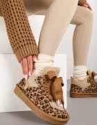 vices Sneakers Maro De iarnă Stilizate ca Cizme de zăpadă cu Blană și Imprimeu leopard Tennira