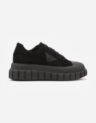 vices Sneakers Negri pe Platformă cu Ornament și Inscripție Leawen