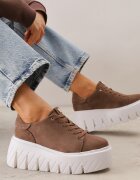 vices Sneakers pe platformă chunky Tassi Bej închis