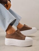 vices Sneakers pe platformă cu aplicație metalizată și inscripție Beli Bej închis