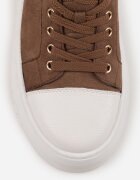 vices Sneakers pe platformă cu aplicație metalizată și inscripție Beli Bej închis