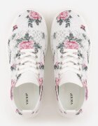 vices Sneakers Perforați Albi cu Platformă cu Flori Halvisa