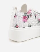 vices Sneakers Perforați Albi cu Platformă cu Flori Halvisa