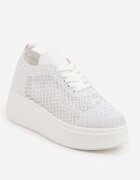 vices Sneakersi albi ajurați pe platformă Halvisa