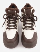 vices Sneakerși Bej-Maro cu Talpă Groasă Căptușiți Gros cu Blană Leavinael