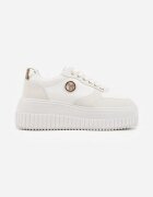 vices Sneakersy Chunky Albe cu Aplicație pe Platformă cu Striatii Ilunatesa
