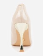 vices Stiletto Bej deschis cu toc clepsidră cu branț din piele naturală Zitene