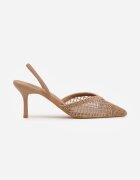 vices Stiletto Bej închis Decorate cu plasă Coraerial