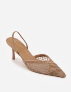 vices Stiletto Bej închis Decorate cu plasă Coraerial