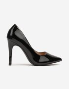 vices Stiletto Eleganti Lăcuiți Negri cu Branț din Piele Naturală Innalora