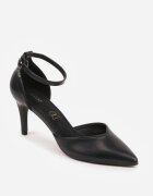 vices Stiletto Negre cu Brant din Piele Naturală și Baretă Decorativă Korori
