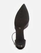 vices Stiletto Negre cu Brant din Piele Naturală și Baretă Decorativă Korori