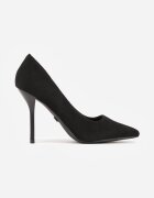 vices Stiletto Negre în Stil Clasic cu Branț din Piele Verile