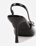 vices Stiletto negri lăcuiți tip slingback cu fundă Dorozia