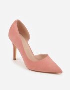 vices Stiletto roz cu branț din piele naturală decorați cu decupaj Oliritia