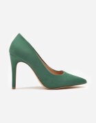 vices Stiletto Verde cu Branț din Piele în Stil Clasic Vennael
