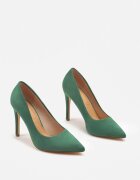 vices Stiletto Verde cu Branț din Piele în Stil Clasic Vennael