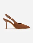 vices Stilettos Maro deschis Slingback din imitație de piele întoarsă cu cataramă dreptunghiulară Natuma