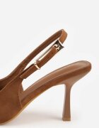 vices Stilettos Maro deschis Slingback din imitație de piele întoarsă cu cataramă dreptunghiulară Natuma