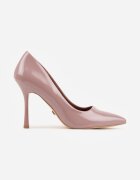vices Stilettos roz închis cu luciu lăcuit și branț din piele Irdlie