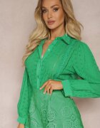 wei wei Cămașă Verde din țesătură brodată în stil Boho Perphone