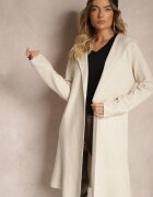 wei wei Cardigan deschis bej deschis cu viscoză lung cu glugă Nevaliana