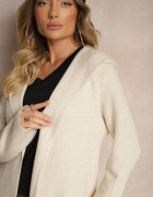 wei wei Cardigan deschis bej deschis cu viscoză lung cu glugă Nevaliana