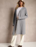 wei wei Cardigan Neîncheiat Gri cu Viscoză cu Croială Lungă cu Glugă Nevaliana