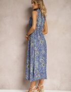 wei wei Rochie Florală Albastră evazată Tirana
