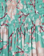 wei wei Rochie Florală Verde evazată cu bust încrețit Eliseria