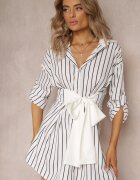 wei wei Rochie Mini Albă tip cămașă din viscoză Legată în talie Fiammetta