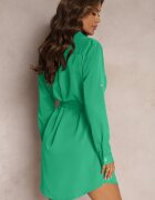 wei wei Rochie tip cămașă mini Verde cu cordon Andreola