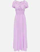 wei wei Rochie Violet din Viscoză cu Elastic în Talie și Decolteu Petrecut Rhoneri
