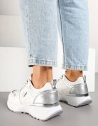 weide Adidași Albi decorați cu perforații și aplicație geometrică Senilanea
