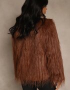 wool fashion Jachetă Maro Din blană cu croială dreaptă cu închidere cu agrafe Sialithiel