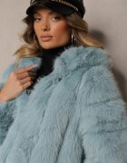 wool fashion Jachetă scurtă de blană Mentă cu cusături matlasate Kemeriana