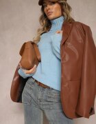 wool fashion Maletă Albastră cu Croi Clasic Savelle