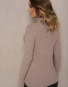 wool fashion Maletă Bej închis din Viscoză cu Model în relief împletită cu Fir Metalic Neldora
