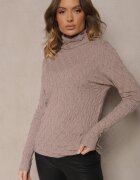 wool fashion Maletă Bej închis din Viscoză cu Model în relief împletită cu Fir Metalic Neldora