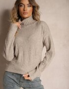 wool fashion Maletă Gri-Bej cu Croială Clasică Savelle