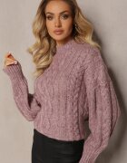wool fashion Maletă Lejer Mov deschis cu împletitură decorativă Atterta