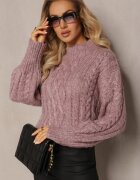 wool fashion Maletă Lejer Mov deschis cu împletitură decorativă Atterta