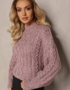 wool fashion Maletă Lejer Mov deschis cu împletitură decorativă Atterta