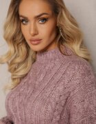 wool fashion Maletă Lejer Mov deschis cu împletitură decorativă Atterta