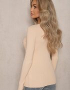 wool fashion Pulover bej deschis cu Viscoză Decorat cu Aplicații Metalice Malittia